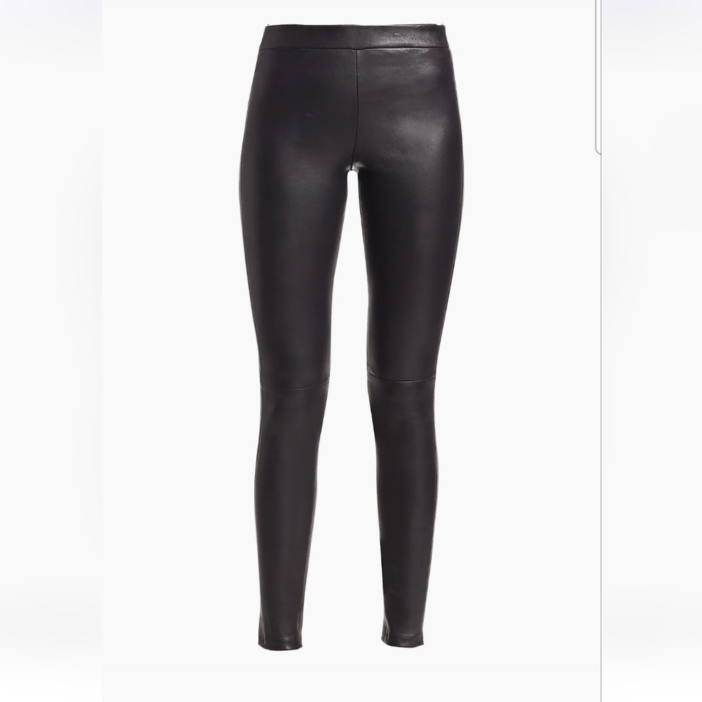 $995 Theory Lamb Leather Leggings Snap Ankles. Size 2